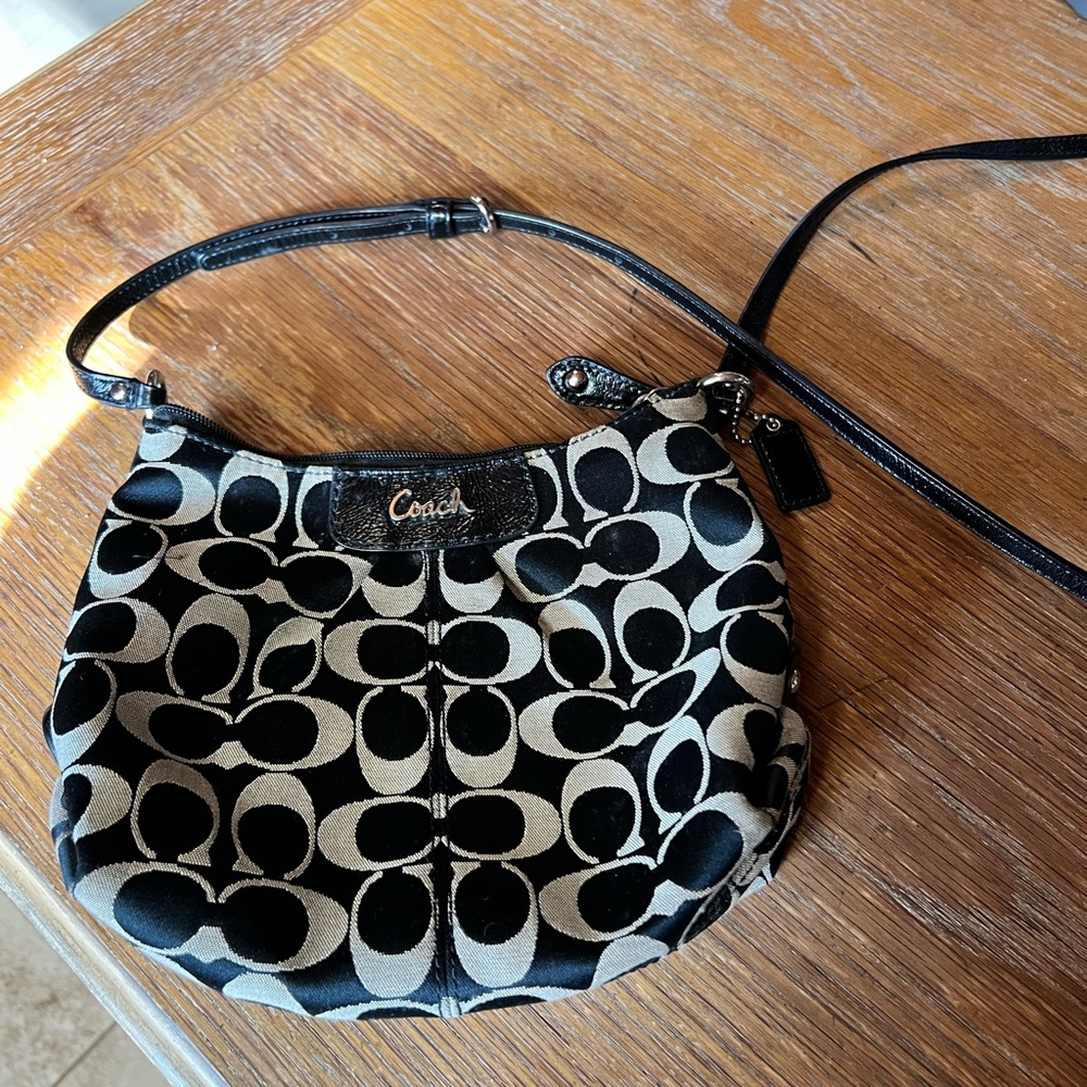 Coach Ashley Jaquard Black and gray Crossbody Bag